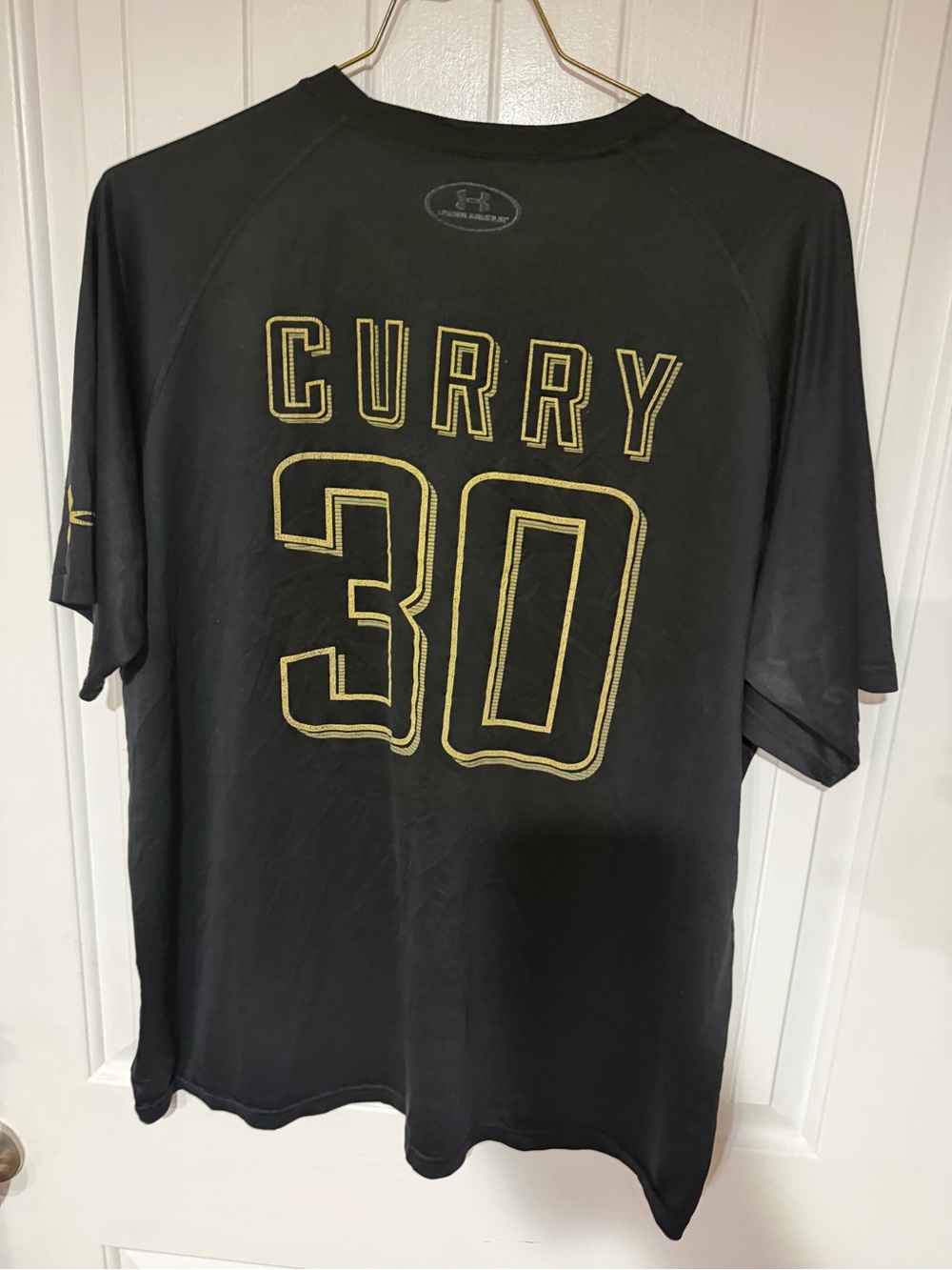 Under Armour Black Tee with Gold CURRY 30 Back Print